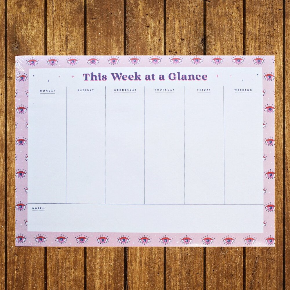 Weekly Planner Desk Pad Undated Weekdays Weekend Eye Protector Sealed Brand New